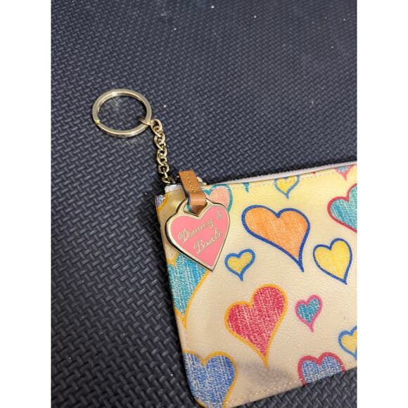 Y2K Dooney & Bourke Clutch Change Purse‎ Heart Key Chain & Hang Tag - Picture 2 of 9